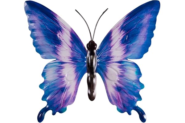 CIM Décoration murale en métal (Papillon Court Bleu 25 cm)