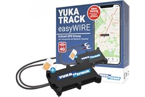 YUKAtrack easyWire 4G GPS Tracker für Auto, Motorrad, LKW, Wohnwagen, SIM-Karte und EU-Datenflat, LIVE-Ortung per App, Fahrtenbuch, Komplettset: Kein ABO, ohne Vertrag, Sofort einsatzbereit