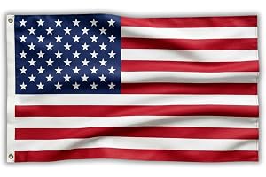 USA Flag 5ft x 3ft with Brass Eyelets – Polyester American Flag Banner for 4Th Of July, Patriotic Events, Home & Garden Displ