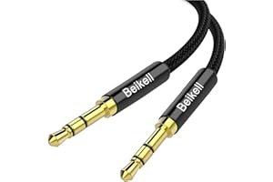 Beikell Aux Cable Audio Cable, 1.2m/3.94ft 3.5mm Stereo Nylon Braided Premium Auxiliary Aux Audio Cable Lead for Headphones, iPods, iPhones, iPads, Home/Car Stereos and more - Black