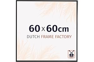 Dutch Frame Factory - Cadre photo 60x60 cm - Noir Mat - Cadre photo en verre Plastique Anti Reflet Verre Acrylique - Cadre 60x60 cm - Easy