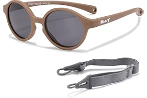 Maesy Lunettes de Soleil Bébé - 0-2 Ans - Protection UV400 Polarisée - Cadre Flexible et Pliable - Bande Élastique Réglable - Lunettes de Soleil Sûres et Confortables - Pour Enfant – Noah