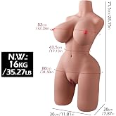 Sens Lily Isıtmalı Titreşimli 2 İşlevli Anal Vajina &Ccedil;ift Giriş Yarım V&uuml;cut Mast&uuml;rbat&ouml;r 16 KG 72 CM Boy Realistik Manken Erkek