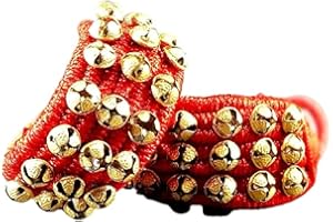 eSplanade Ghungroo, Ghungru (24 + 24) - 3 linie na czerwonych poduszkach | Dzwonek, Ghungru 3 linie czerwona podkładka, czerwona podkładka Ghungroo 3 linie | Kathak Indyjski taniec klasyczny