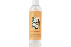 Cocorrína Recharge Diffuseur de Parfum - Noix de Coco Lime 200ml Huile parfumée pour diffuseur à Roseau Parfum d'ambiance pour Chambre à Coucher, Salle de Bain, Bureau, Maison déco