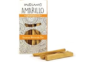 PALOSANTO - Incenso Naturale Palo Santo Amarillo - 5 Legnetti - Aroma Fresco e Balsamico - Bursera Graveolens dall'Ecuador - Palo Santo Originale Etico e Sostenibile
