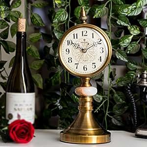 Amazon.de: Table Clock Uhr Wohnzimmer Europäischen Metall Stumm