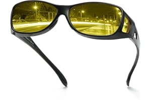 DUCO Night Vision Glasses for Driving at Dusk Rainy Day Anti Glare Fit Over Wrap Around Eyewear Glasses UV400 Polarized 8953Y