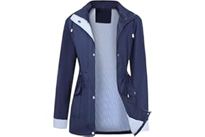 Ynport Crefreak Chaqueta Impermeable para Mujer con Capucha y lluvia Larga con Capucha Gabardina Ligera a Prueba de Viento Chaqueta de lluvia para Mujer para Adultos