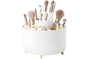 Maxentico Schminktisch Organizer, Make Up Kosmetik-Organizer Drehbarer Dreh Kosmetikorganiser, Badezimmer Schminke Skincare 360° Drehbar Aufbewahrung, Schmink Bad Kosmetik Makeup Schminkorganizer
