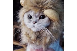 Bello Luna Cheveux de Lion Coiffures pour Petit Chien Chats, Lion Crinière Perruque Chiot Cosplay Costume pour Halloween Noël Fête de Pâques Fête Activité