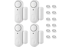 Fuers Allarme Porta Ingresso Sensori Allarme Porte e Finestre con Batterie Sensore Apertura Porta 100 dB Allarme Finestre 4 Pezzi Sensore Porta Allarme per Finestre per Casa, Hotel, Piscina, Garage