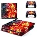 Produktbild H HILABEE Skin Aufkleber Cover Für PS4 Playstation 4 Konsole und Controller Aufkleber Set - Flammenblume