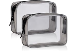 Meowoo Bolsas de Aseo Transparente TSA Aprobado Mujer Viaje Cosmeticos Neceseres Toiletry Bag, Portátil y Impermeable, Material de PVC