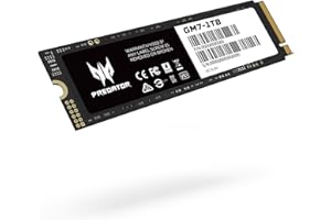 SSD Acer Predator GM7 da 1TB, M.2 2280 PCIe Gen4 x4 NVMe 2.0, Fino a 7400 MB/s, Con Tecnologia HMB+SLC, Unità SSD Interna per PC Portatile, Desktop e PS5 - BL.9BWWR.119