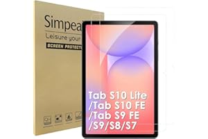 Simpeak 2 Pack Verre Trempé Compatible pour Samsung Galaxy Tab S10 Lite/Tab S10 FE/S11/Tab S9 FE/S9/S8/S7 Protection Ecran 9H Super Dureté/Anti Rayures/Ultra-Clair/Anti Bulle