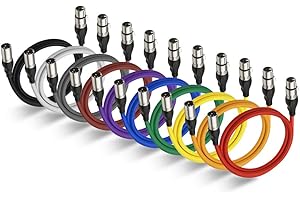 NUOSIYA Cavo XLR Bilanciato 1M - 10 Colori, Professionale Microfono XLR Maschio a Femmina a 3 Pin per Registratore da Studio, Microfono, Sistema di Altoparlanti