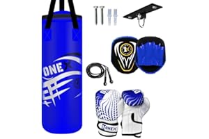 ONEX Kids *Punching bag* Gloves Boxing Bag Rucksack Mount Hook Set 2ft Set, Perfect for Junior/Children Workout