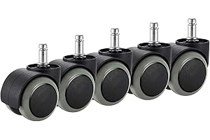 Krzesło biurowe, kółka samonastawne, PChero 5-pak, kółka meblowe, pasują TYLKO do krzesła IKEA (średnica trzpienia: 10 mm, długość trzpienia: 22 mm) – wytrzymałe 150 kg