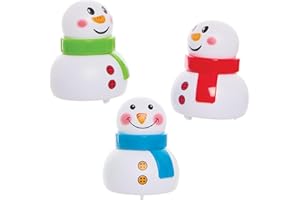 Baker Ross FX882 Snowman Pull Back Racers - Pack of 6, Christmas Party Bag Fillers for Kids