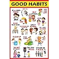 Good Habits Chart For Kids Poster | Day to Day Good Manners Learning Chart Pictures for Children | Educational Wall Chart | Student Room Wall | Aesthetic Poster | Wall Décor (18X12 inch)