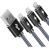 Cavo iPhone [3Pezzi, 2m ], Rapida iPhone Caricabatterie Caricatore iPhone Lungo Lntrecciato Lightning Cavo Ricarica per iPhon