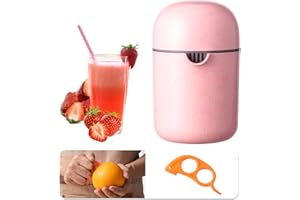 DULKET Lemon Squeezer, Manual Citrus Orange Juicer, Portable Manual Lemon Juicer, Hand Press Lemon Squeezer with Two Ways of Use for Different Fruits-Pink