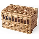 Transportbox aus geschälter Weide Tierkorb für Katzen und kleine Hunde.