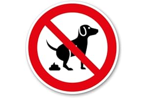 ISECUR Adesivo con scritta in lingua tedesca "Cani escrementi", rotondo, Ø 10 cm, adesivo da giardino, adesivo per cani, non adatto alle intemperie, hin572