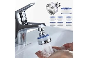 WOOLUCK® Filtr do wody, uzdatnianie wody pitnej, z 6 elementami filtrującymi z bawełny PP, obracany o 360°