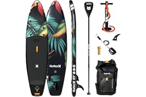 Hurley PhantomTour 10' 6" Stand Up Paddle Board with Hikeable Backpack, Air Pump, Adjustable Floating Paddle, Coiled Leash, Fin & Repair Kit