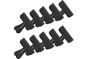 FLEARITZO 10 Stück große Verschlussklammern Metallklammern Clips Edelstahl-Verschlussklemmen starke Federkraft ideal für Küche Büro und Schule（77mm) (Schwarz)