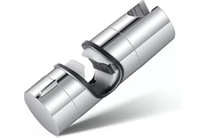 MHYMX Shower Riser Rail Slider, Adjustable Shower Head Holder Replacement Universal Shower Bracket for 22-25MM Riser Rail 360° Rotation Shower Pole Holder(Chrome Plated)