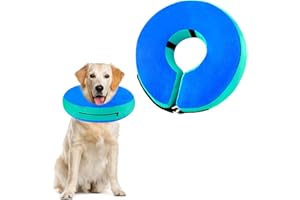 Dog Cone, FWLWTWSS Inflatable Dog Collar for After Surgery, Soft Comfy Protective Dog Cone Collar, Adjustable Dog Donut Collar, Does not Block Vision, Buster Collars for Dogs and Cats(XL)