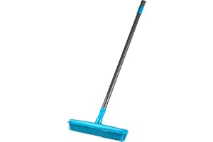 Beldray LA024350TQ Pet Plus+ 2 In 1 Lift & Trap Dual Rubber Head Brush with Squeegee Edge, Ideal for Hard Floors, Windows, Pet Hair & Dust, Non-Scratch, Outdoor/Indoor Bro