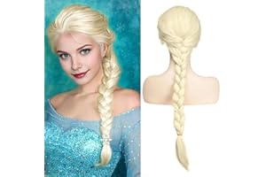 PORSMEER blonde Wavy Elsa Princess Wig for Women Ladies Fancy Dress Charming Full Hair Long Replacement Wigs for Cosplay Party 28 inches Synthetic Wig
