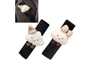 Galenecx 2 Stück Gurtpolster Auto Kinder, Weiches Plüschmaterial Gurtpolster Kinder, Cartoon-Muster Gürtelkissen, Abnehmbar Sicherheitsgurtbezüge, Geeignet für Autosicherheitsgurte