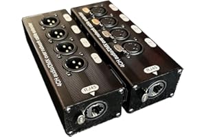 Dmchdu 1Pair 4-Channel 3-Pin XLR Audio and DMX over Network Cable Extender DMX512 Network Signal Extender Black