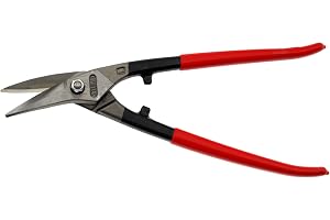 STUBAI Kombi-fläcksax, vänster, 280 mm – PVC-isolerad, exakt och hållbar för metallplåt, böjda och raka snitt, ergonomiskt handtag, robust och hög kvalitet för hantverk och industri