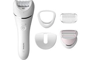 Philips Series 8000 Epilator, Wet and Dry Cordless Hair Removal for Legs and Body with 5 Accessories, Including Shaver Head - BRE710/01