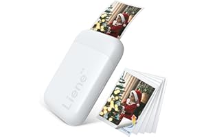 Liene 2x3Impresora Mini Foto Pequeña Impresora Fotos para iPhone con Bluetooth 5.0, Compatible para iOS & Android, 5 Hojas Zink Adhesivas