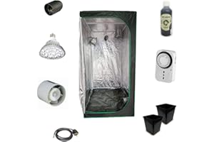 SPECTRUM GROW LINE SOLUTION FOR GROWERS Kit Completo per Tenda Coltivazione Idroponica - GrowBox 40x40x120 - Lampada Led 54W a basso Consumo - Estrattore Blauberg Tubo 125 - Inclusi Fertilizzanti e Vasi (Crescita)