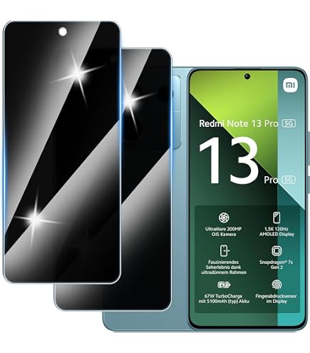 Privacy Pellicola Protettiva per Xiaomi Redmi Note 10S/Redmi Note 10 4G [2 Pezzi], Privacy Vetro Temperato, Vetro Temperato Film Anti-Spy, Durezza 9H, Antigraffio, Anti-Spia Protezione Schermo
