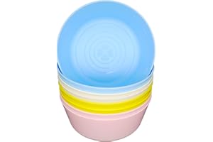 Bloomsworld 8 Toddler Plastic Bowls Set, Reusable, BPA Free, Kids Picnic and Party Tableware for Boys and Girls