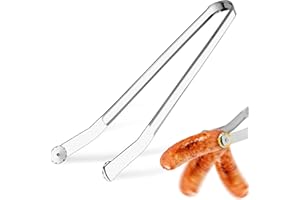 TANGDUDU Pince à Barbecue, Pince à Barbecue à Roulette 38cm, Pince Barbecue Longue, Pince à Retourner les Saucisses, Pince à Saucisse à Roulettes, Pince Barbecue Inox, pour les Fêtes/Jardins (1pc)