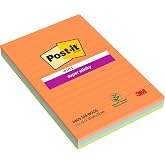 Post-it Super Sticky Notes, Boost Collection, Ruled, 101mmx152mm, 45 Sheets/Pad, 3 Pad/Pack