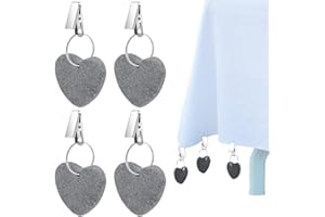 KHYYQUA Lot de 4 Poids de Nappe en Pierre,Pince Nappe Table Epaisse,Matériau en Marbre Naturel Pince,Motif cœur,pour Fête de Famille Camping Mariage Jardin