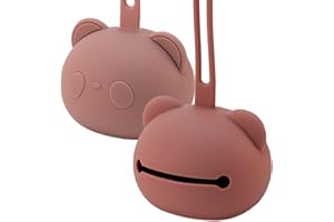 BABYZOCO Portachupetes para Bebe, Caja de Chupete de Silicona, Estuche para Guardar Chupete, Guardachupetes, Bolsa para chupetes, Funda para chupetes, Sin BPA, Silicona, Unisex, Rosa