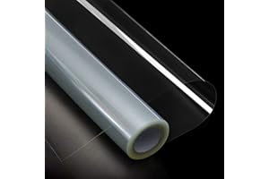 UOOLI Clear Sticky-Back-Plastic Self-Adhesive Transparent Vinyl - Sticky Film 30 X 500cm Contact Paper for Book Covers Wall Furniture Kitchen Backsplash Covering Countertop