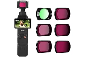 BRDRC Zestaw filtrów Pocket 3 ND, 6-pak - CPL ND4 ND8 ND16 ND32 ND64 filtr obiektywu do DJI Osmo Pocket 3 Creator Combo akcesoria do aparatu - można układać w stos